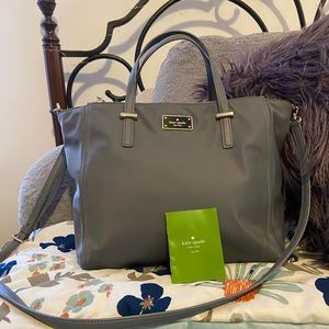 KATE SPADE| light blue nylon tote
